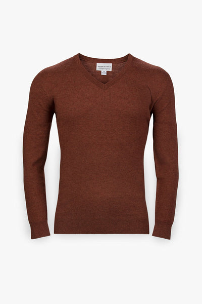 Pebble Beach V-Neck Sweater-Rust