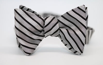 Grey with black striping Bow Tie