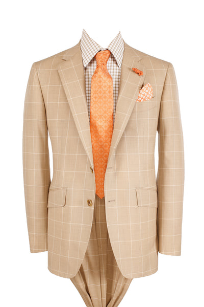 Bespoke windowpane suit (Tan)