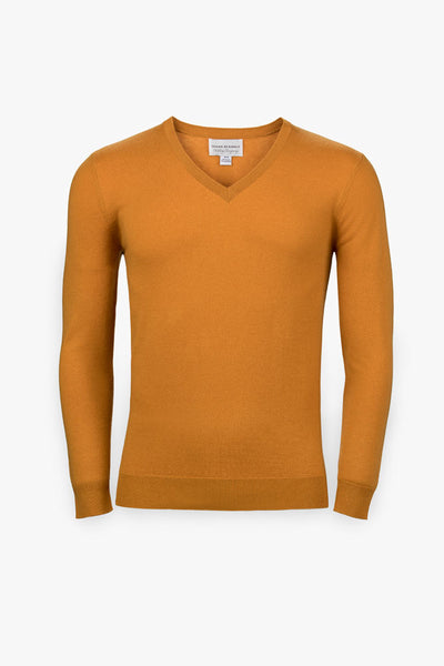 Pebble Beach V-Neck Sweater-Orange Slice