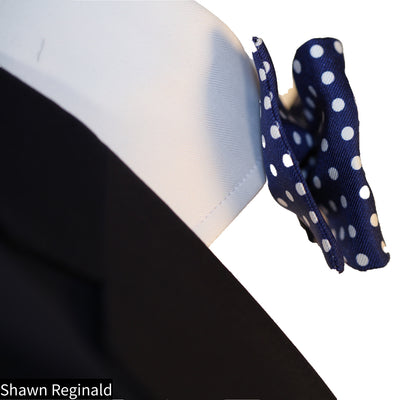 Blue & White Polka-Dot Bow Tie