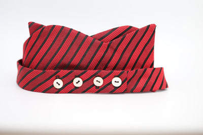 Red With Black Stripes Bow Tie