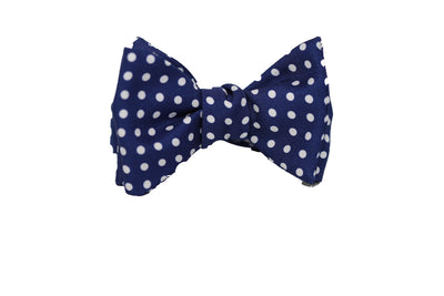 Blue & White Polka-Dot Bow Tie