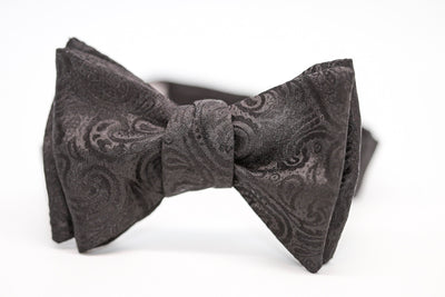Black Paisley Print Bow Tie