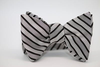 Grey with black striping Bow Tie