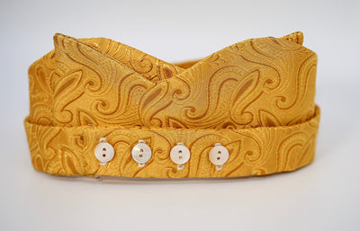 Gold Paisley Print Bow Tie